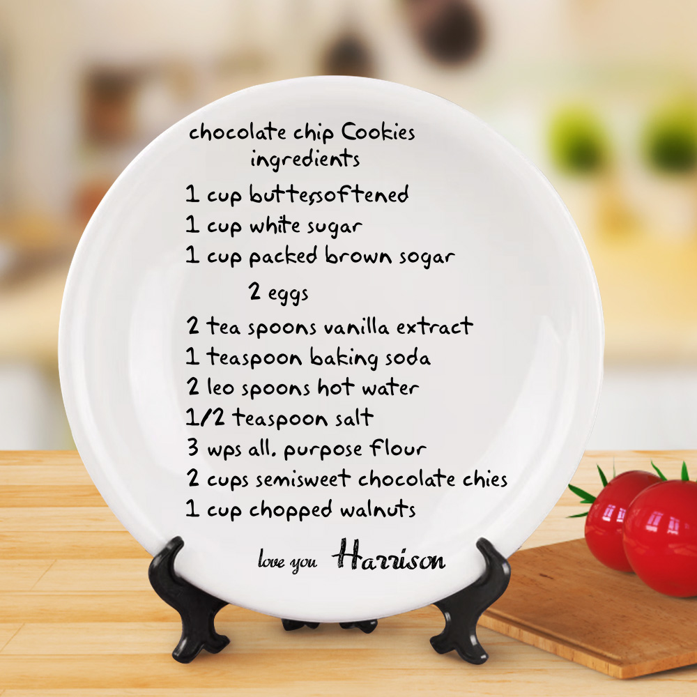 Dropshipping Chocolate Chip Cookies Ingredients Plates Custom Name Round Dinner Plates-Blongser
