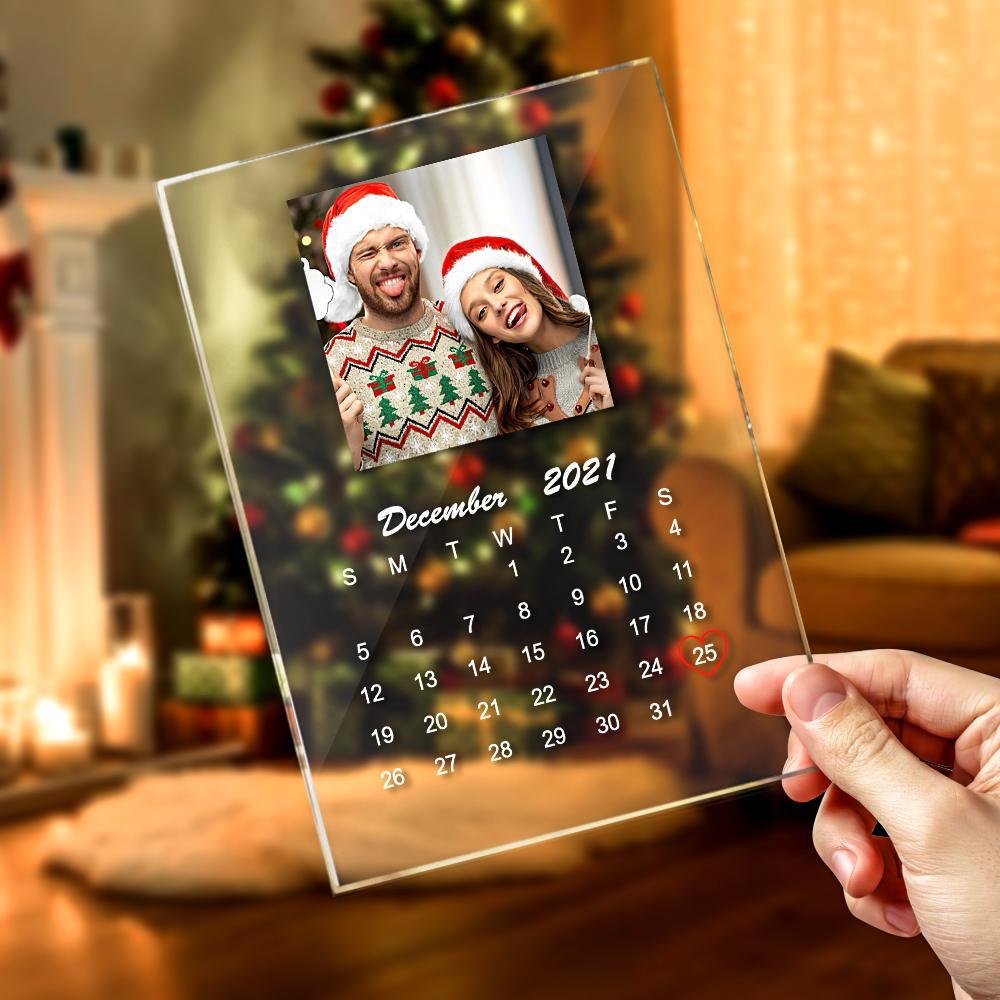 Personalized Calendar Photo Plaque Acrylic Desk Decor Christmas Gifts-Blongser