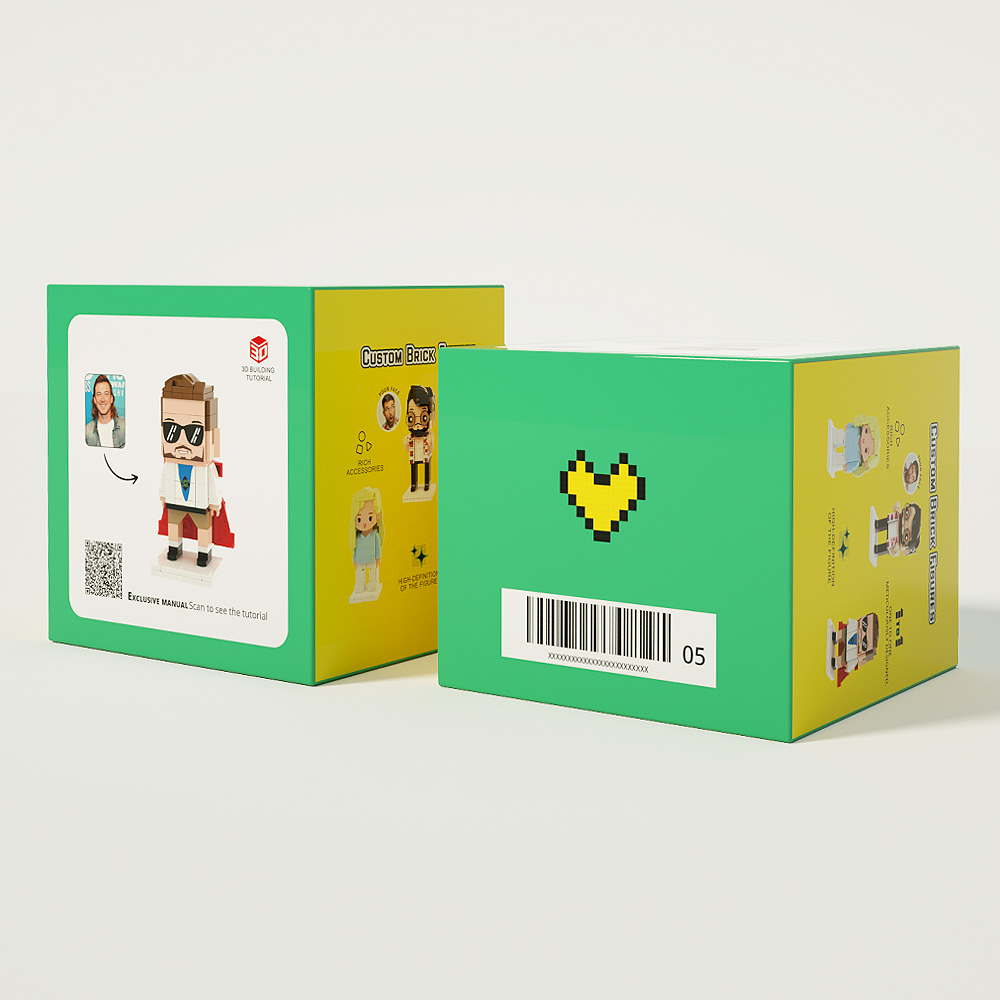 Gifts for Kids Customizable Fully Body 2 People Custom Brick Figures Persanalized Cute Face Brick Figures-Blongser