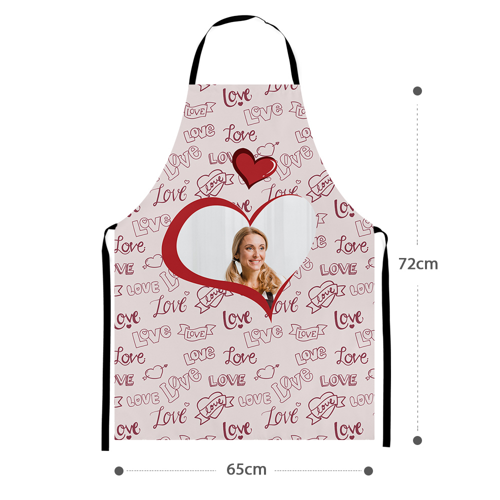 Personalized Heart Photo Apron Pink Love Valentine Apron-Blongser