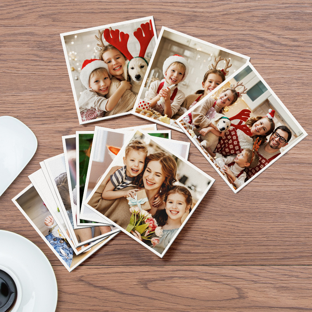 Custom Photo Card Paper Fridge Magnets - Set of 12 Personalized Picture Magnets for Home or Gifts-Blongser