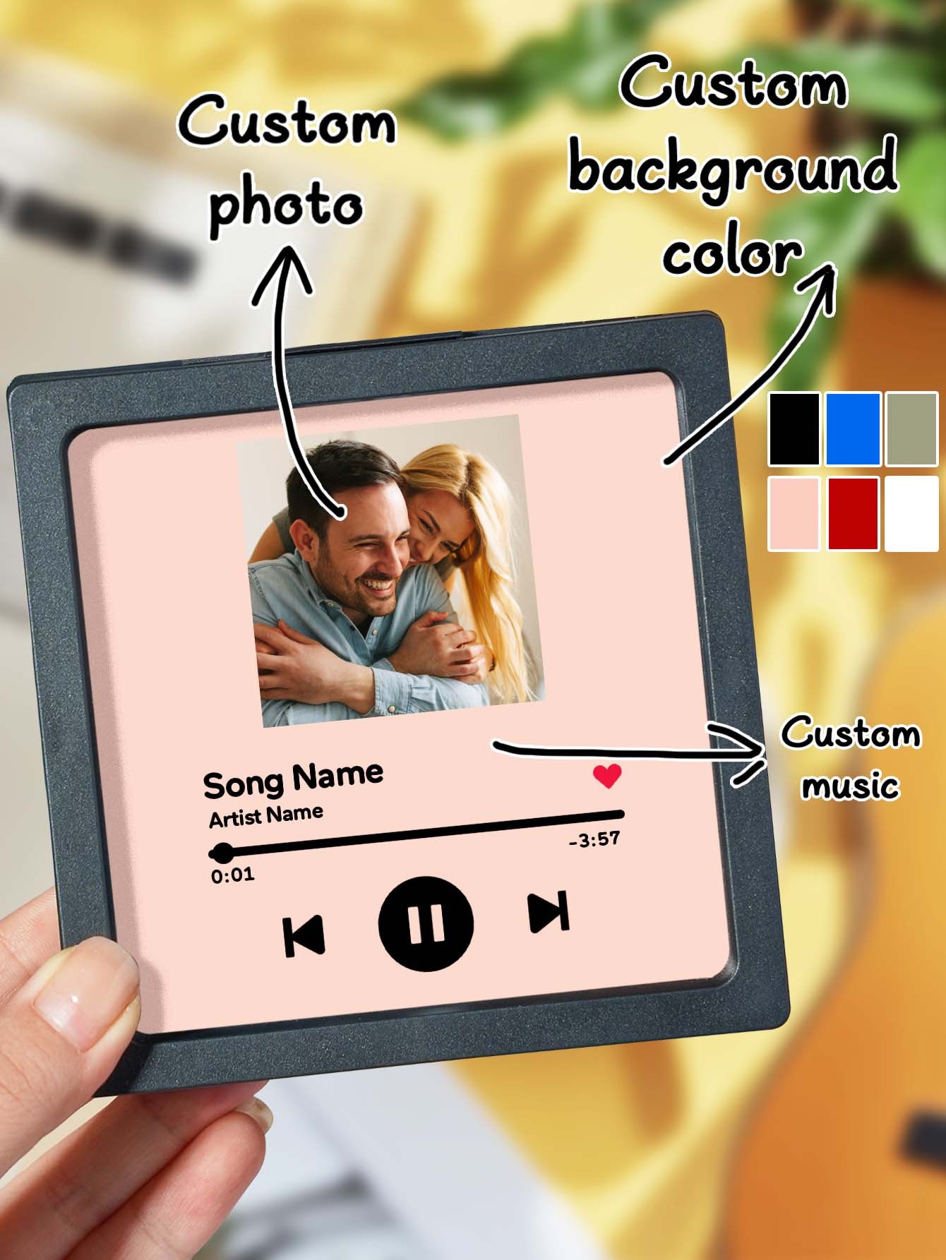 Personalized Photo Music Fridge Magnet for Unique Home Decor-Blongser
