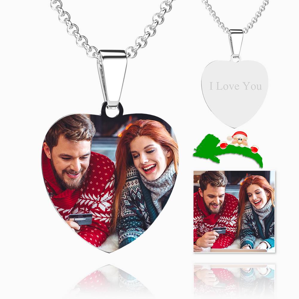 Custom Heart Tag Necklace Stainless Steel Engraved Necklace-Blongser