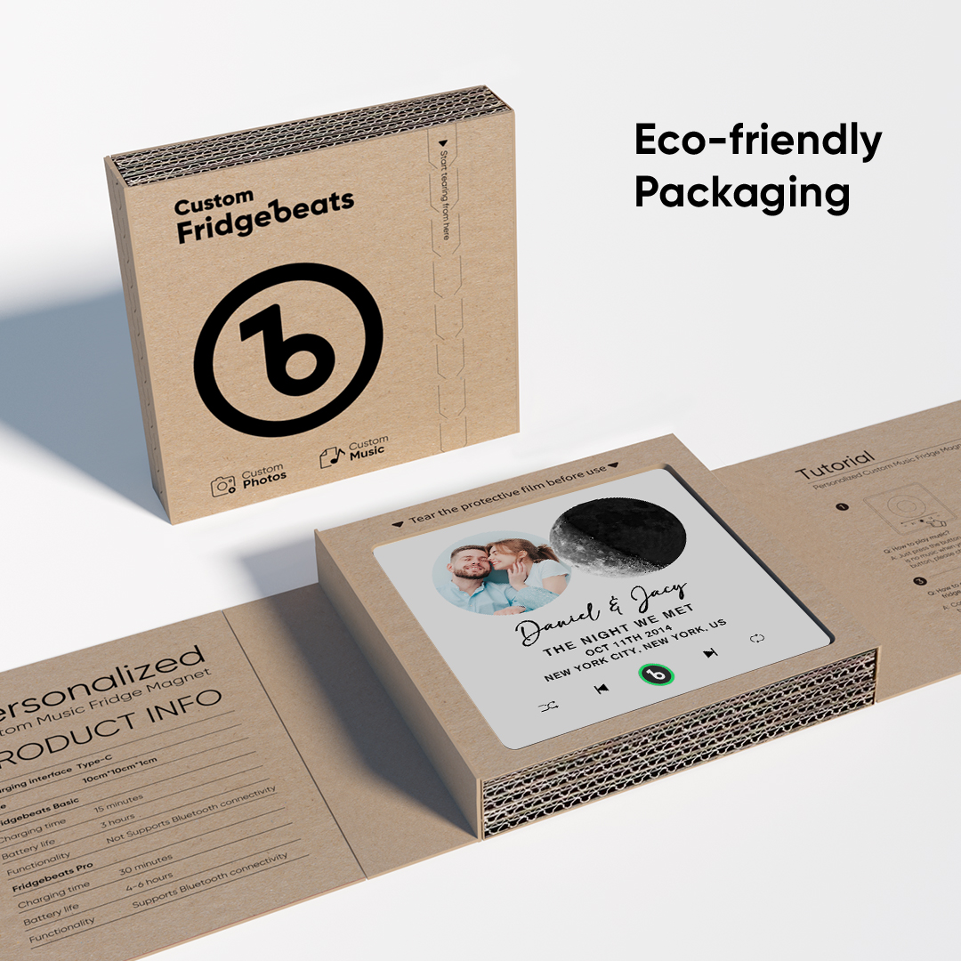 FridgeBeats Frameless New 4.0 Upgrade Custom Music Fridge Magnet Moon Phase Style Fridge Magnet Gift for Lover-Blongser