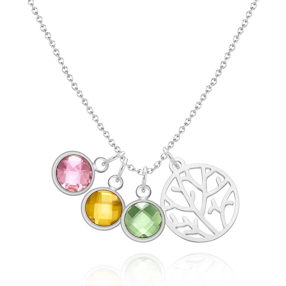 Custom Birthstone Pendant Jewelry Gold Birthstone Necklace Stainless Steel-Blongser