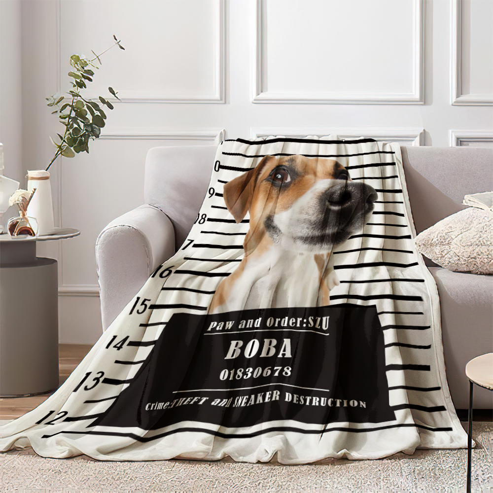 Custom Dog Portrait Blanket with Picture Personalized Photo Blanket-Blongser