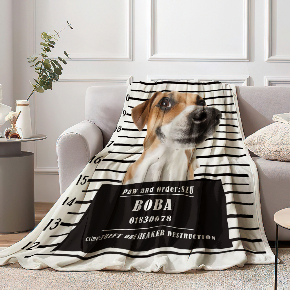 Custom Dog Portrait Blanket with Picture Personalized Photo Blanket-Blongser