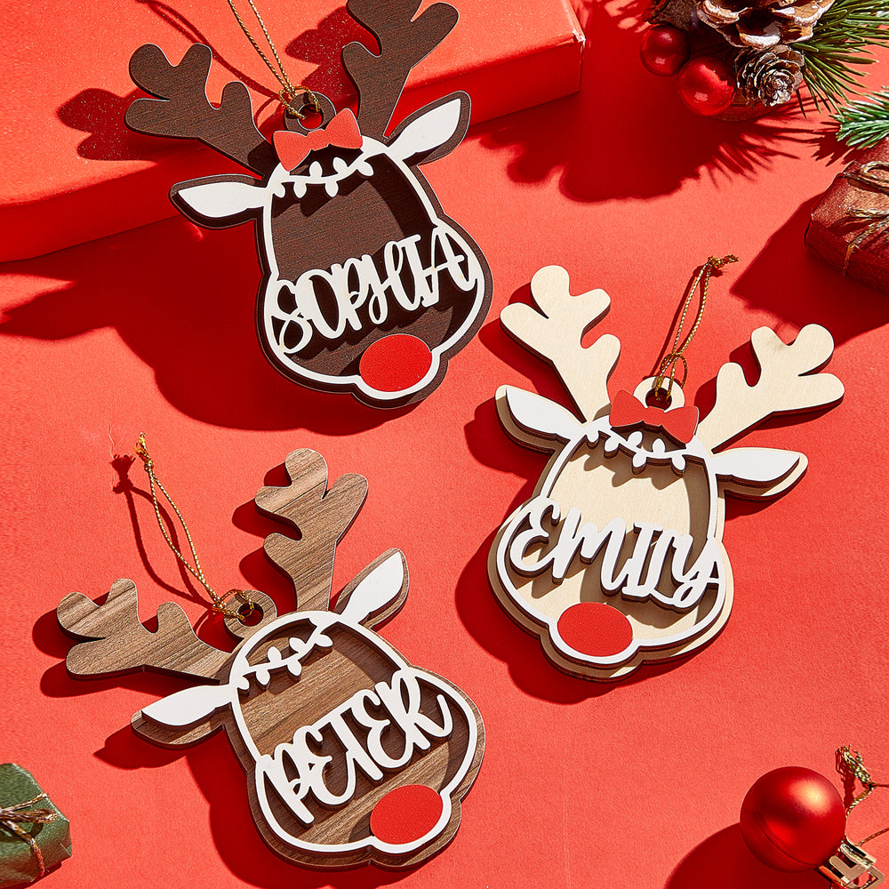 Personalized Reindeer Ornament with Name Christmas Tree Decorations Gift-Blongser