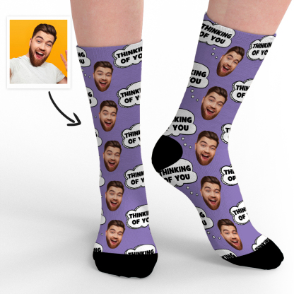 Thinking Of You Sock Personalized Socks with Face-Blongser