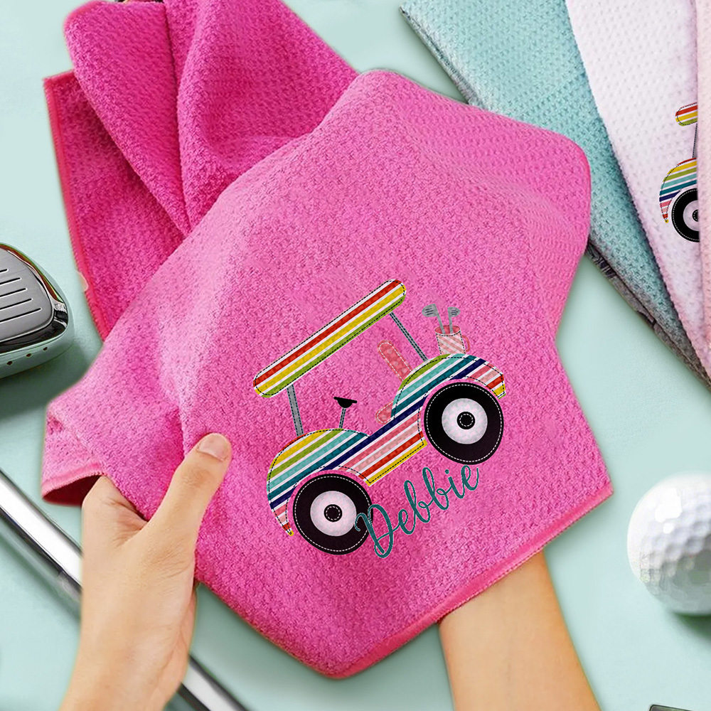 Personalized Golf Towel with Name Hanging Clip Golf Cart Towel Gift for Golf Lovers-Blongser