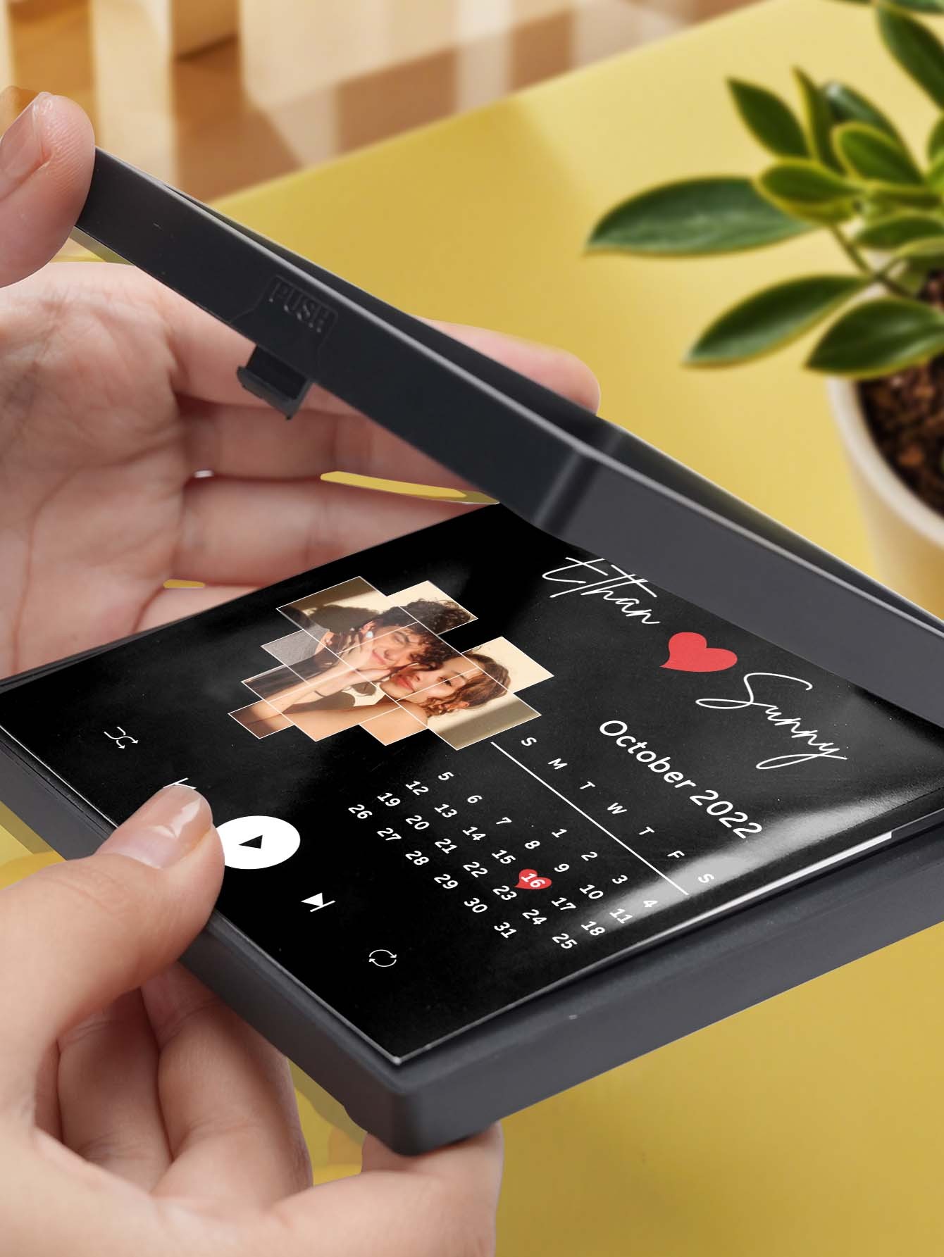 Personalized Name Photo Calendar and Music Fridge Magnet for Memorable Gifts-Blongser