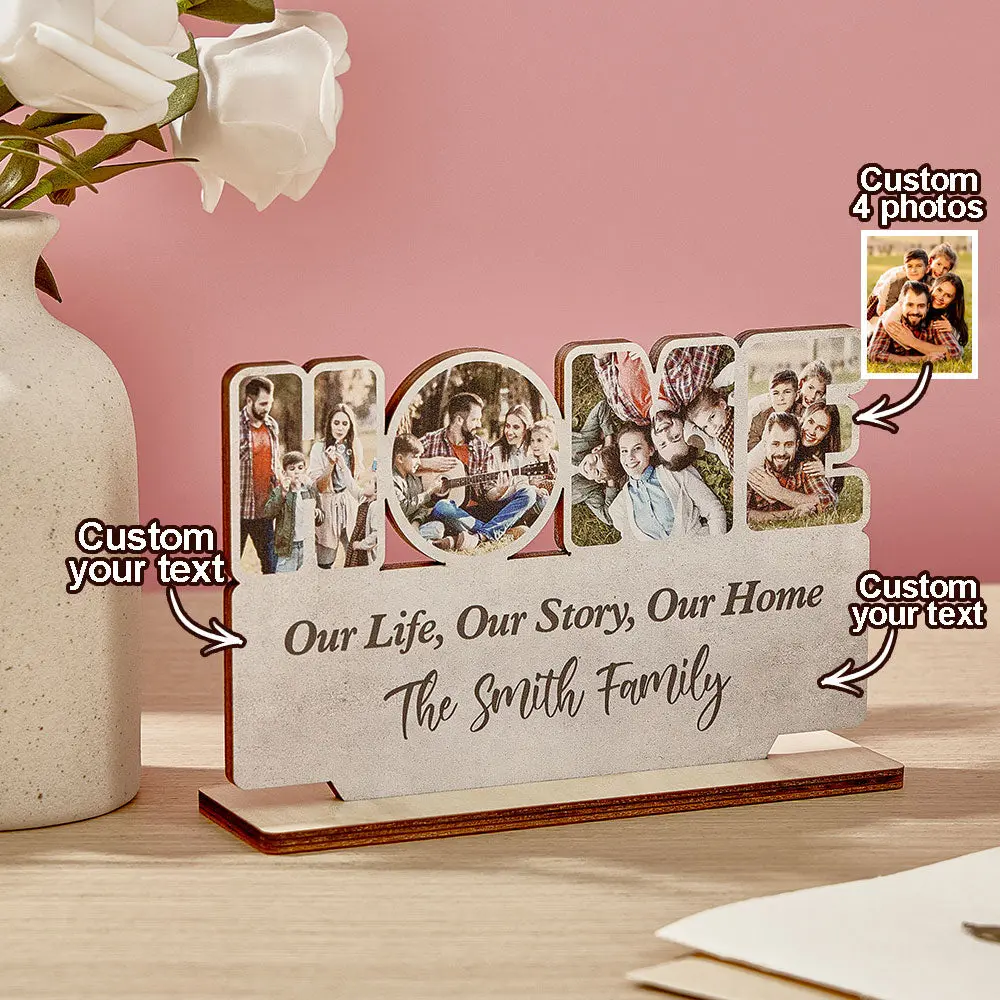 Personalized Home Wooden Plaque Custom Photo Home Sign Home Decoration Gift-Blongser