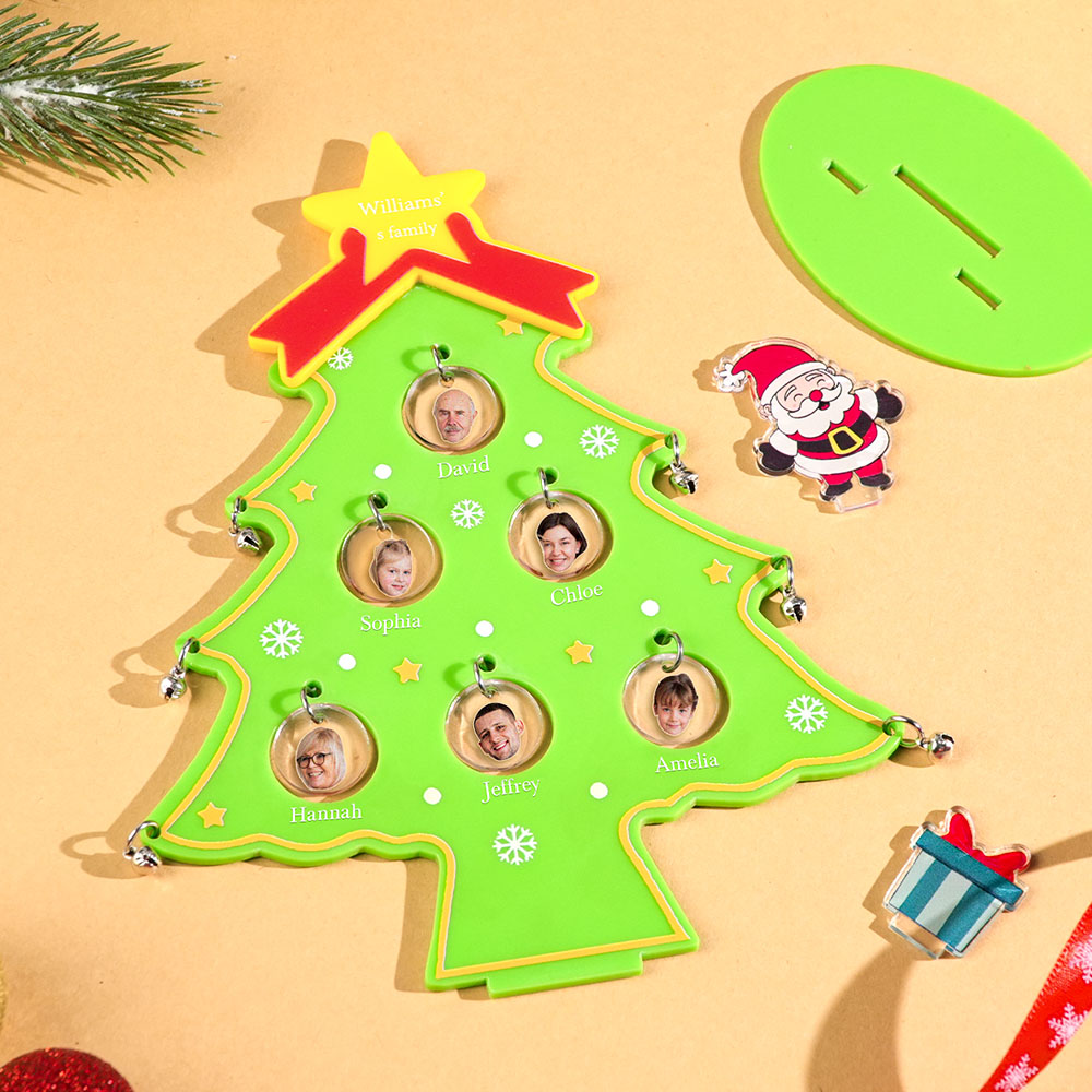Personalized Photo Christmas Tree Ornament with Family Name Decoration for Christmas Gift-Blongser