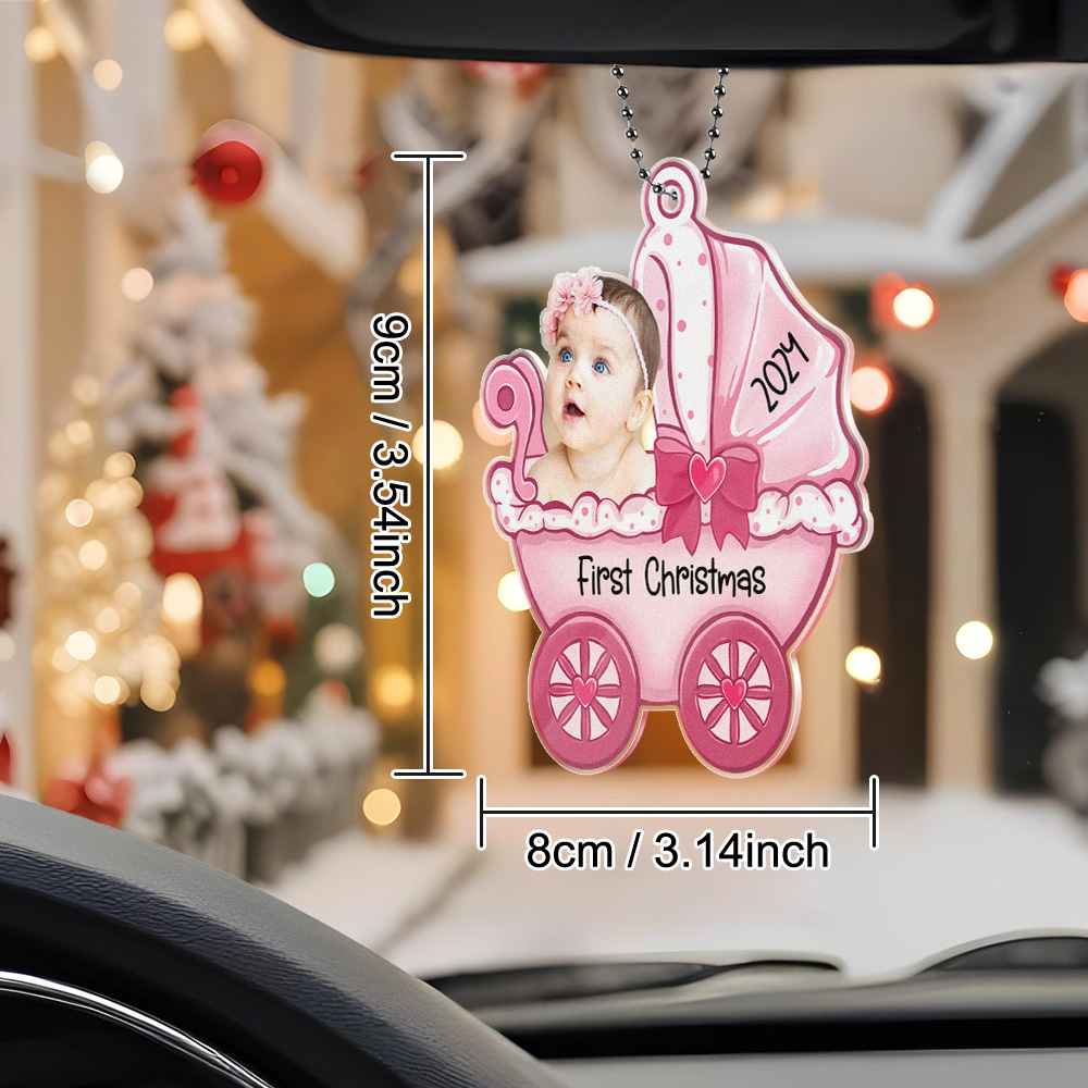 Personalized Baby's Carriage Ornament Photo Christmas Ornament Gift for Baby-Blongser