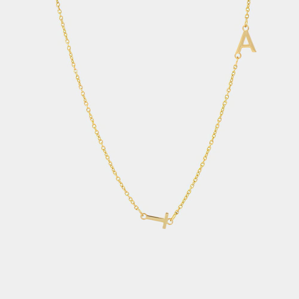 Custom Initial Necklace Personalized Stainless Steel Letter Necklace-Blongser