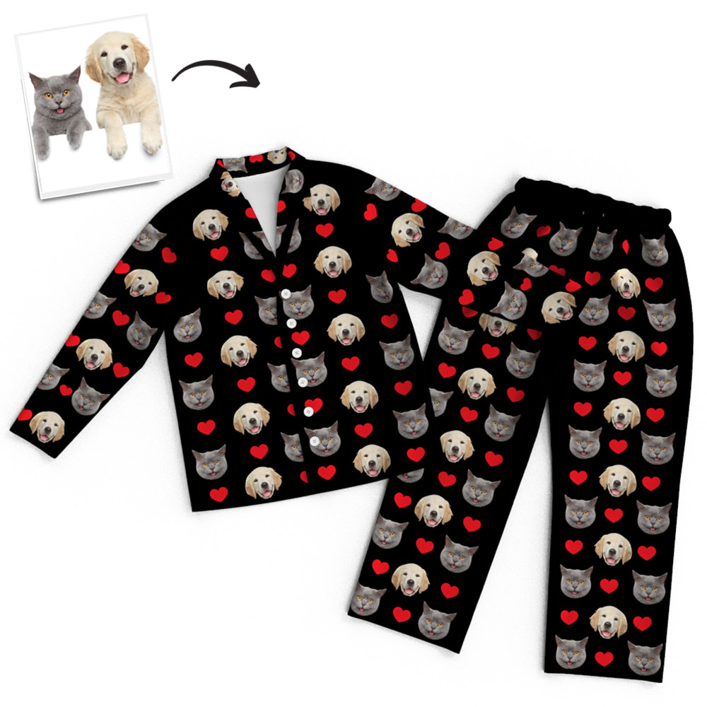 Custom Unisex Long Sleeve Pajamas with Faces-Blongser