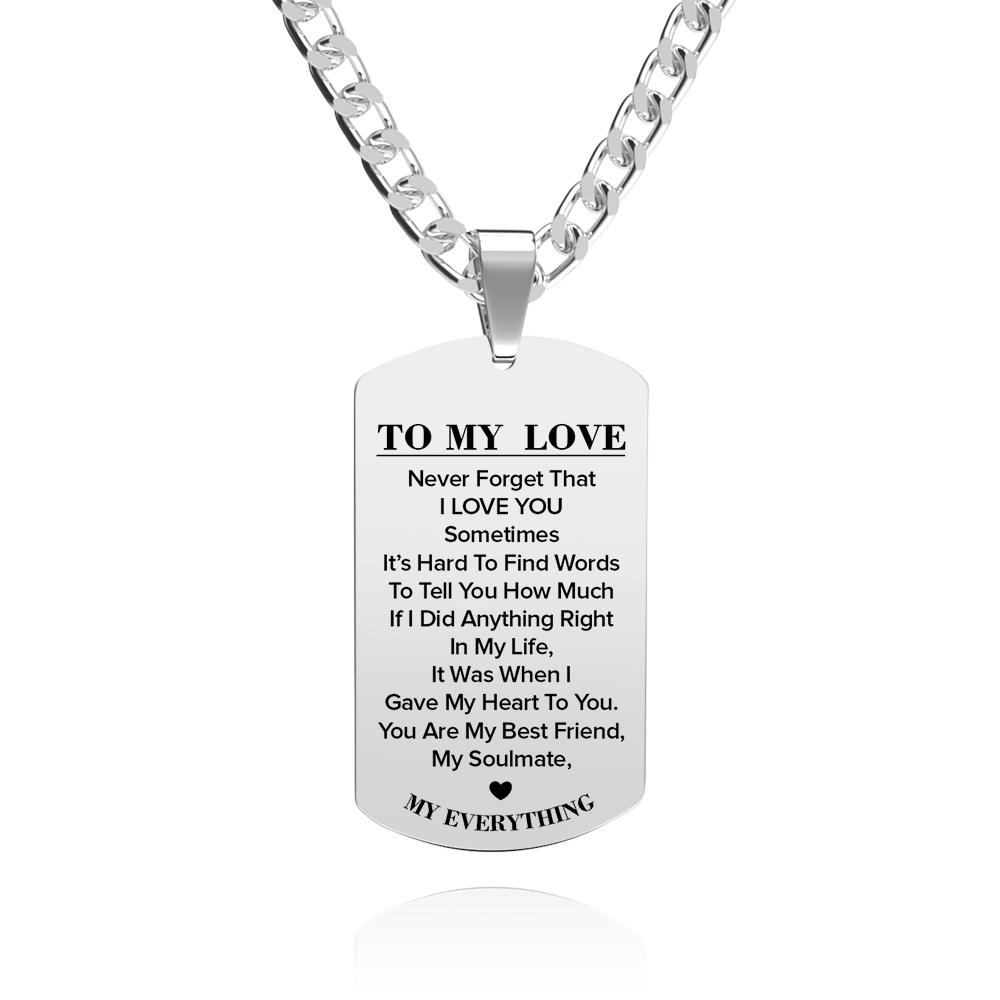 Personalized Engraved Stainless Steel Dog Tag Picture Necklace Gifts for Love-Blongser