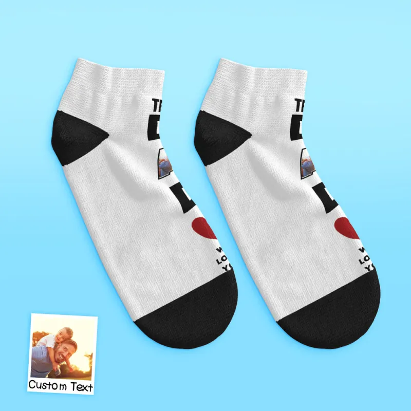 Custom Low Cut Ankle Face Socks Dad We Love You Gifts For Dad-Blongser