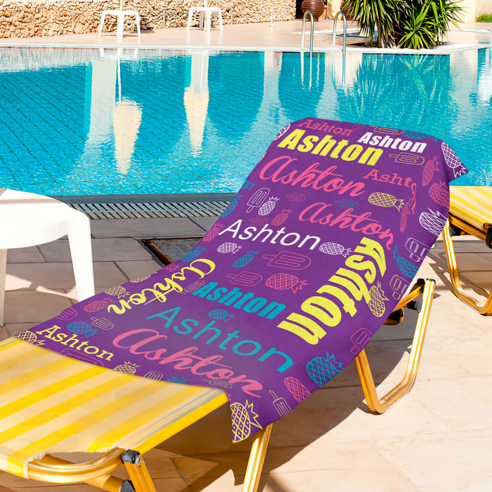 Customized Name Beach Towel Personalized Funny Pool Towels-Blongser