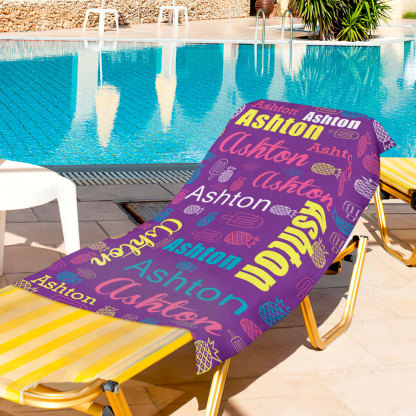 Customized Name Beach Towel Personalized Funny Pool Towels-Blongser