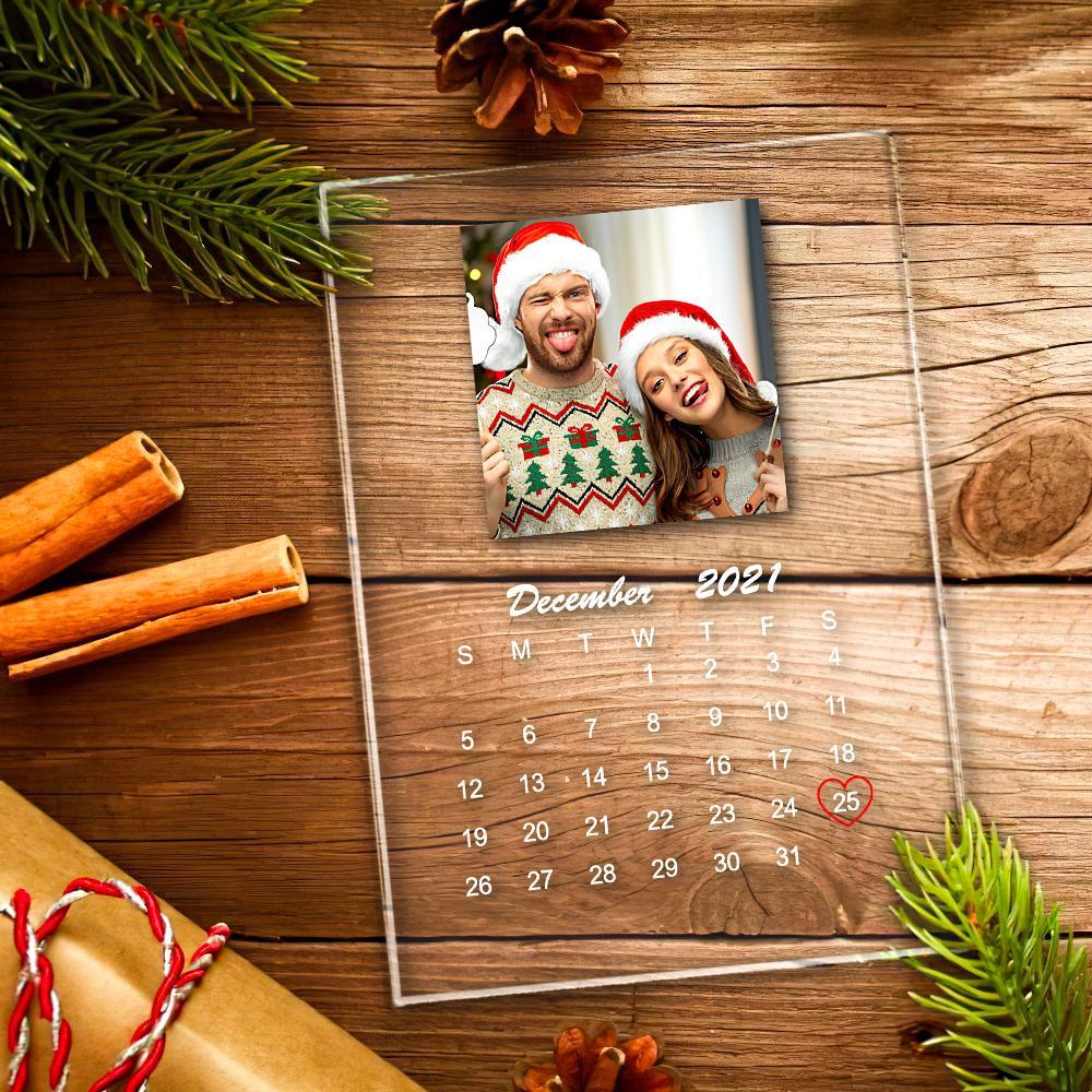 Personalized Calendar Photo Plaque Acrylic Desk Decor Christmas Gifts-Blongser
