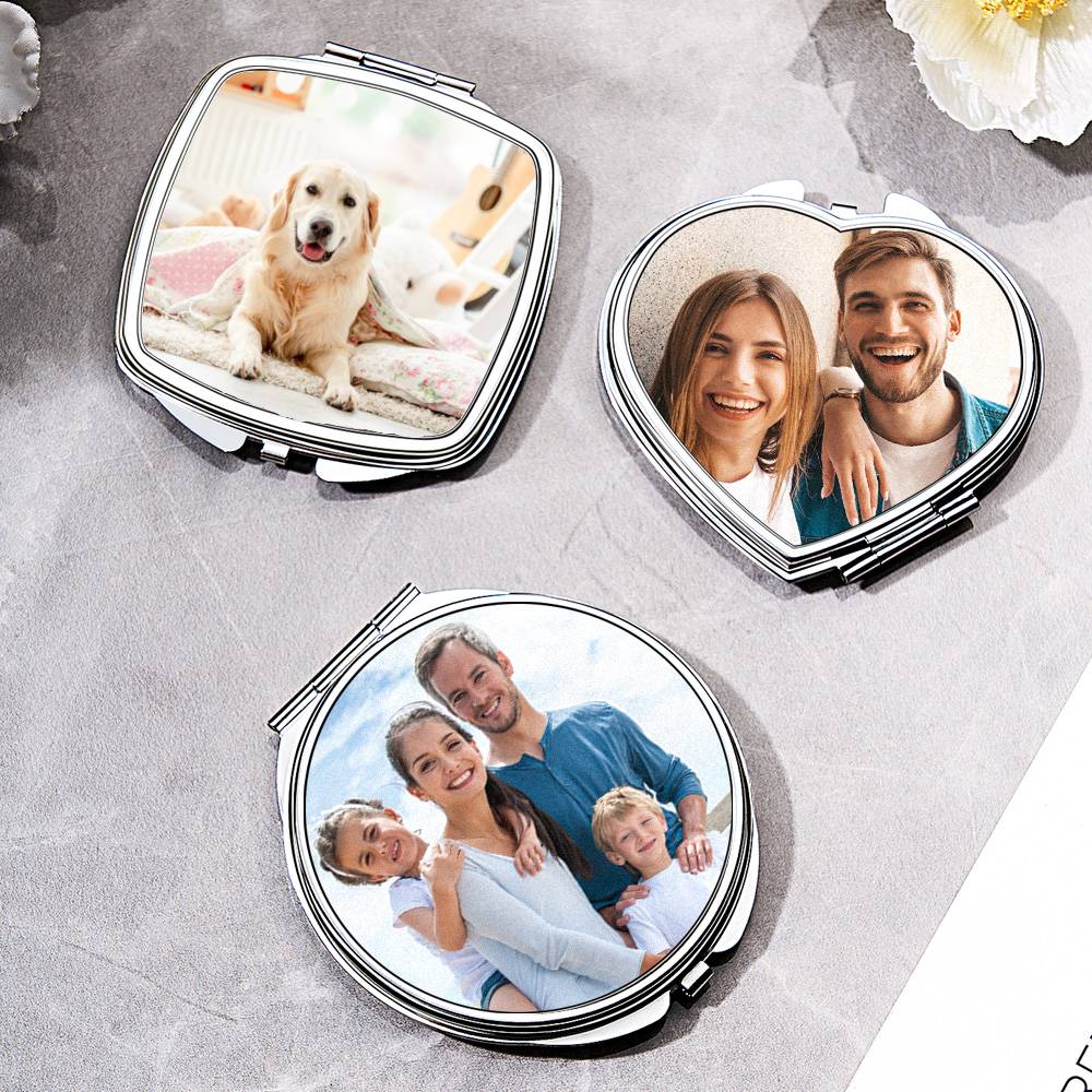 Personalized Photo Compact Portable Mirror Travel Birthday Gift for Her-Blongser