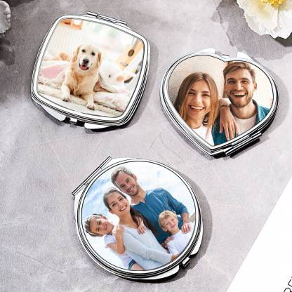 Personalized Photo Compact Portable Mirror Travel Birthday Gift for Her-Blongser