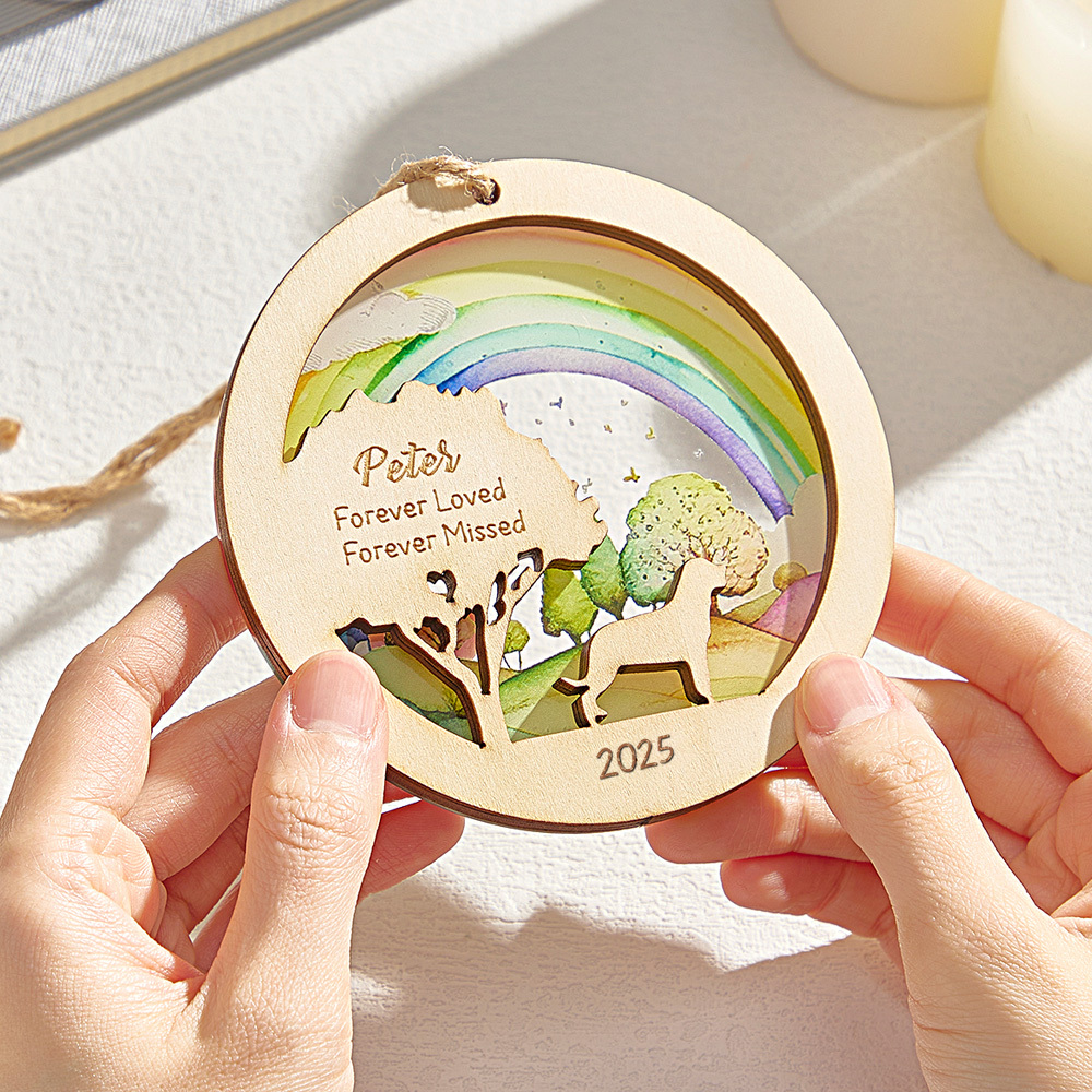 Personalized Rainbow Bridge Pet Ornament Memorial Pet Loss Gift for Pet Lovers-Blongser