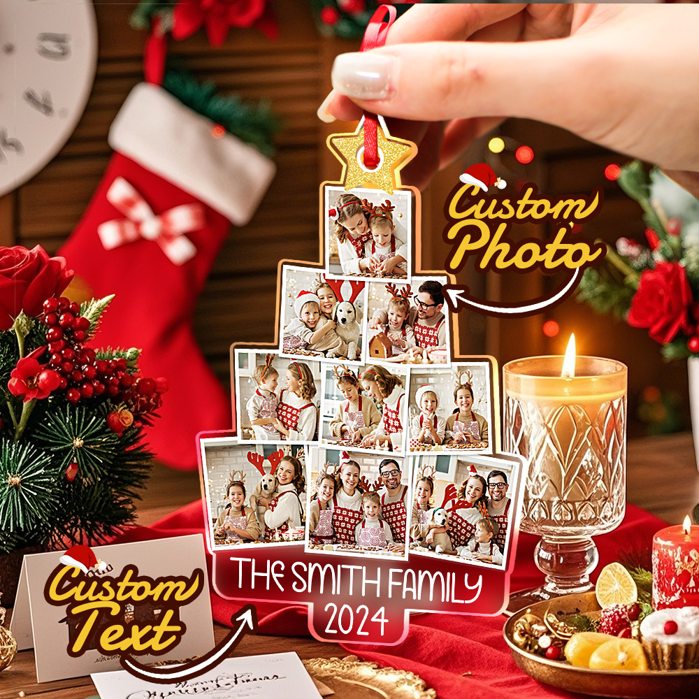 Personalized Photo Christmas Tree Ornament Custom Ornament Christmas Gift for Family-Blongser