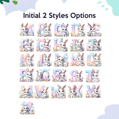 Personalized Easter Bunny Enamel Mug with Name Gradient Initial 12oz Cup Easter Gift for Kids-Blongser