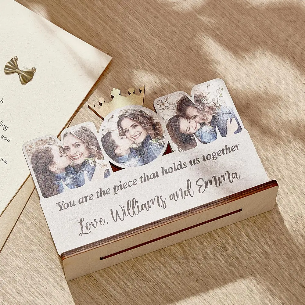 Custom Mom Wooden Plaque Personalized Photo Mom Sign for Mother's Day Gifts-Blongser