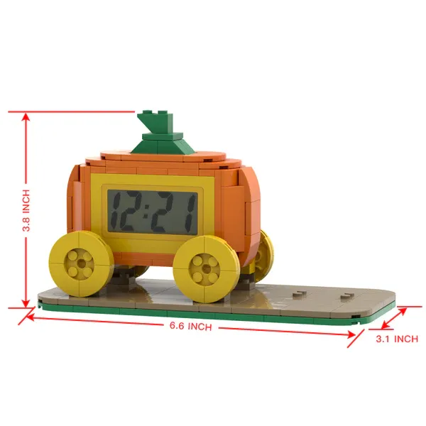 Xmas Gifts Custom Brick Figures Clock Personalized Brick Pumpkin & Figures Clock-Blongser