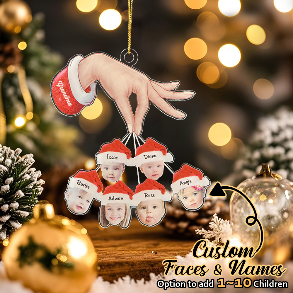 Personalized Grandma Grandkids Christmas Gift Custom Acrylic Funny Christmas Ornament Gifts-Blongser
