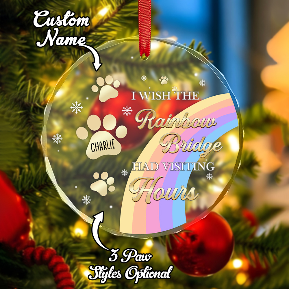 Custom Memorial Ornament I Wish The Rainbow Bridge Had Visiting Hours Ornament Gift for Pet Owners-Blongser