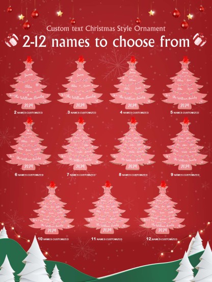 Personalized Christmas Tree Ornament with Family Names Acrylic Ornament for Christmas Gifts-Blongser