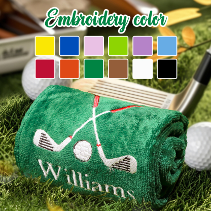 Personalized Embroidered Name Golf Towel with Clip Golf Accessories Gift for Men Women Golf Lovers-Blongser