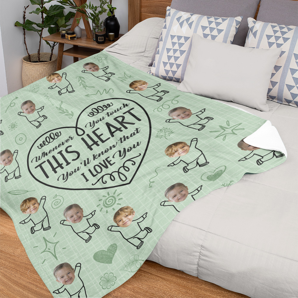 Custom Face Blanket Love You Gifts for Dad-Blongser