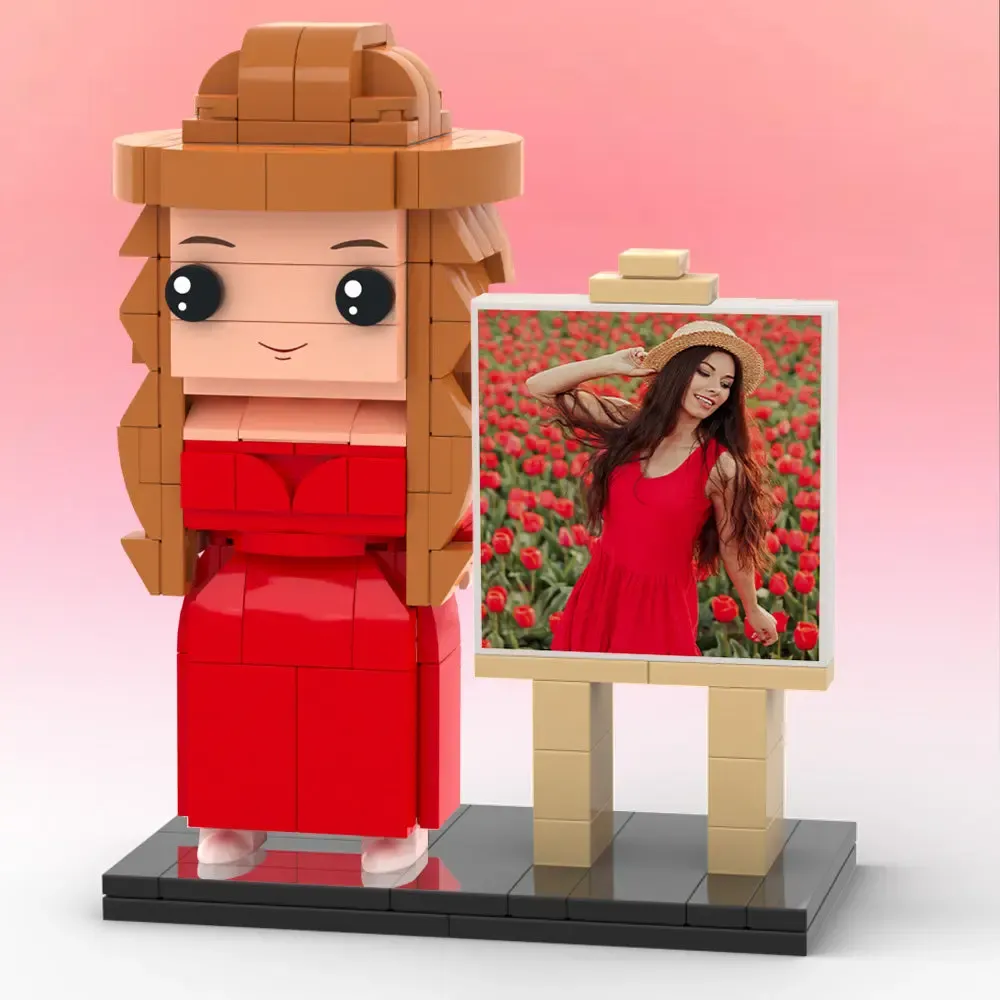 Full Body Customizable 1 Person Custom Brick with Frame Figures Small Particle Block Toy Brick Me Figures Gifts for Her-Blongser