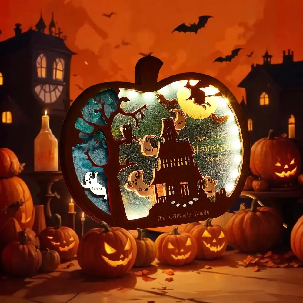 Personalized Halloween Light with Family Name Halloween Decorations Night Light Gifts for Family-Blongser