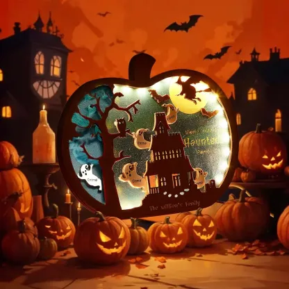 Personalized Halloween Light with Family Name Halloween Decorations Night Light Gifts for Family-Blongser