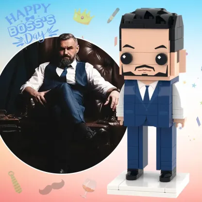 Gifts for Boss Full Body Customizable 1 Person Custom Brick Figures Small Particle Block Toy-Blongser