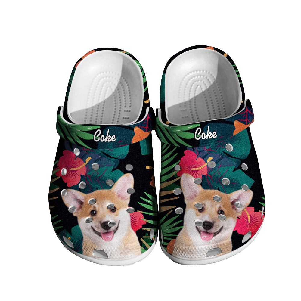 Personalized Pet Portrait Clog with Name Funny Clogs Slipper Birthday Gift for Pet Lover-Blongser