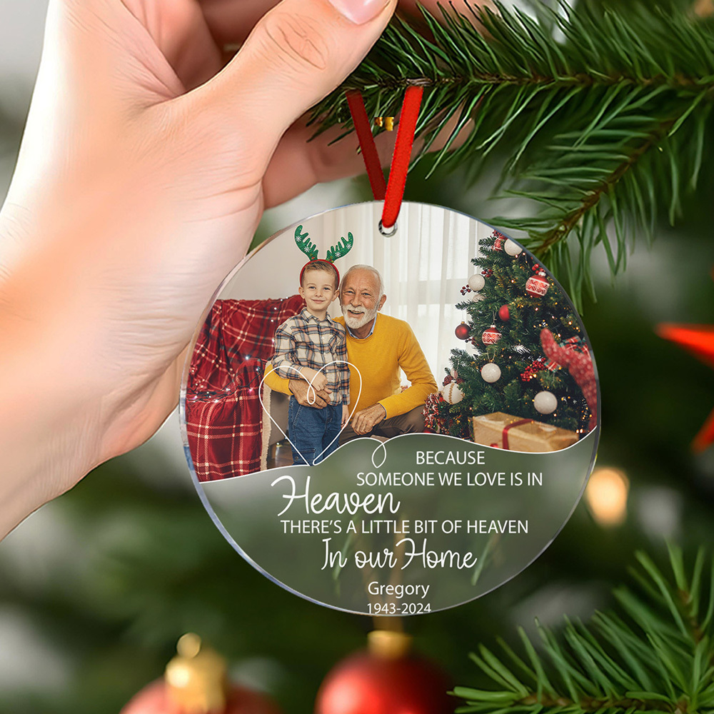 Personalized In Loving Memory Christmas Ornament with Photo Memorial Ornaments for Christmas Gift-Blongser