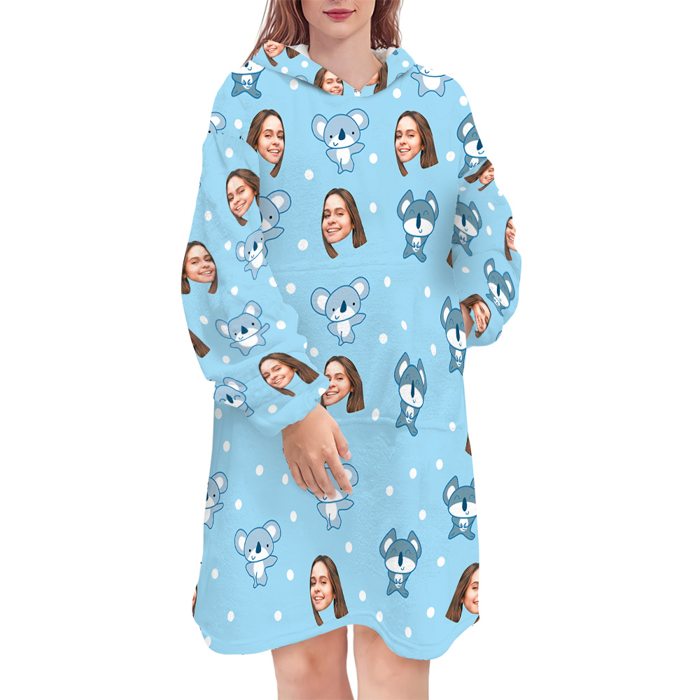 Custom Hoodie Blanket with Pocket Personalized Oversized Hoodie Sweatshirt-Blongser