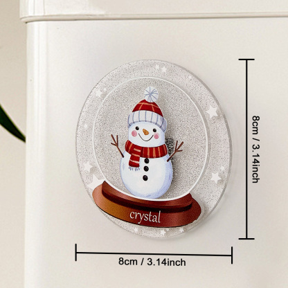 Personalized Christmas Fridge Magnet with Name Snowman Refrigerator Magnet for Christmas Gift-Blongser
