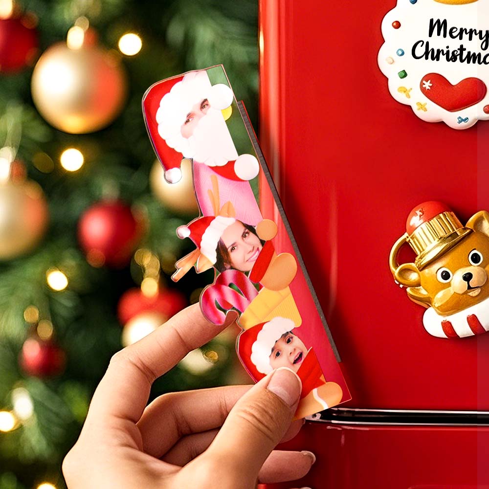 Personalized Photo Christmas Refrigerator Magnets Holiday Christmas Decorations Gifts-Blongser