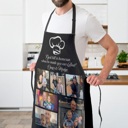Personalized Photo Apron Custom Text Kitchen Cooking Chef Apron for Men Women-Blongser