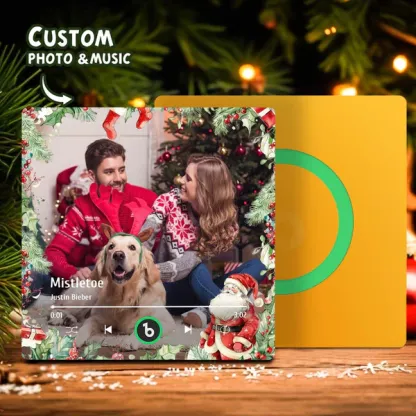 FridgeBeats Frameless Custom Family Photo Music Fridge Magnet Christmas Gifts for Family Personalized Music Magnets Can Play Songs-Blongser