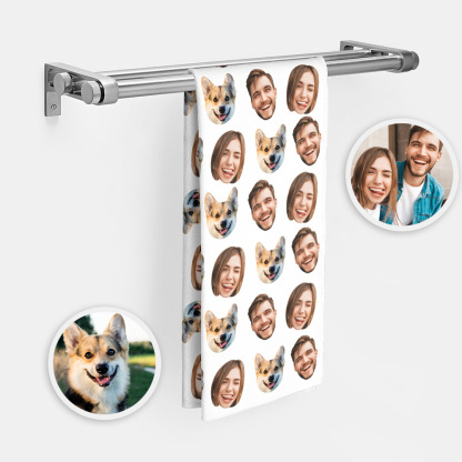 Personalized Multiple Faces Towel Custom Funny Towel-Blongser