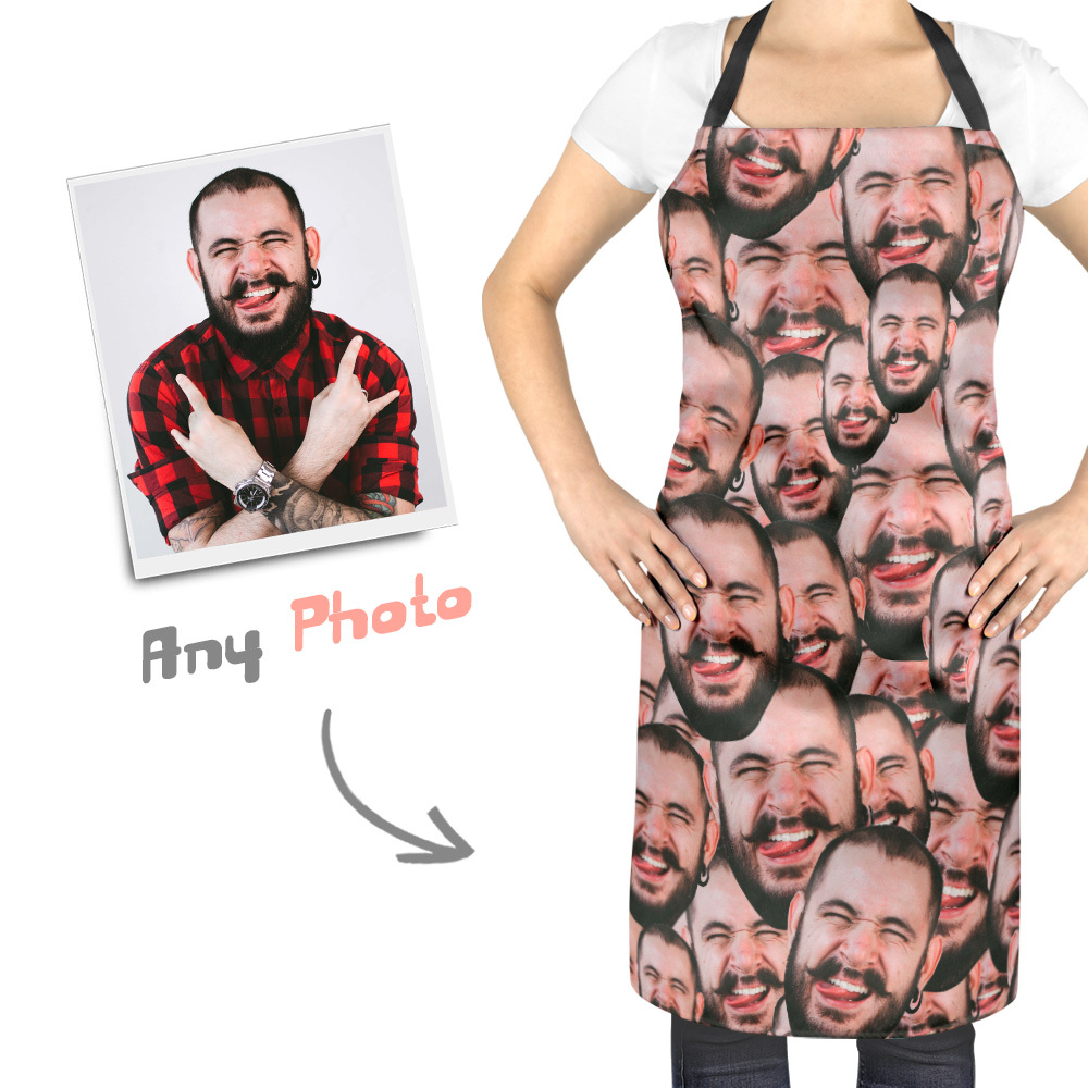 Personalized Face Kitchen Cooking Aprons For Women and Men-Blongser